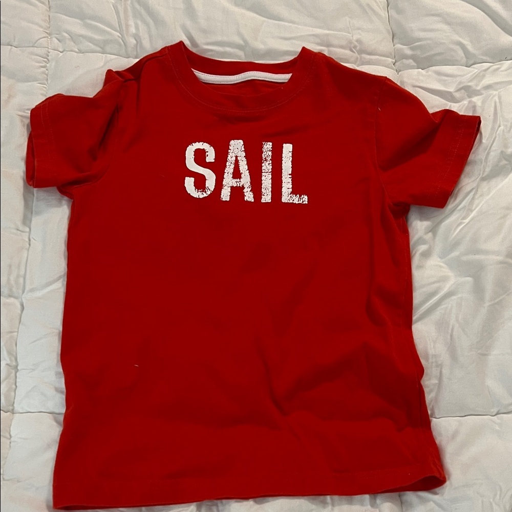 Janie and Jack Red 'SAIL' Short Sleeve Tee